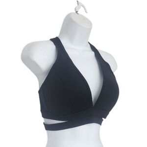 Forever 21 Womens Cut Out Racerback Sports Bra Medium Impact Size Medium Black.